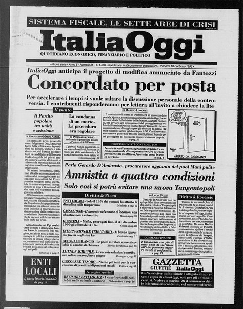 Italia oggi : quotidiano di economia finanza e politica